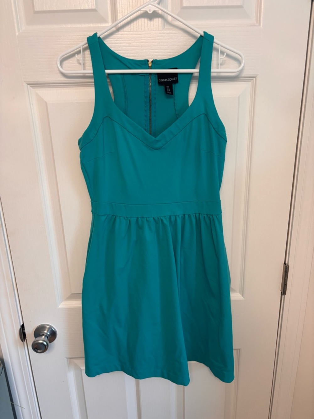 Cynthia Rowley Teal Sleeveless Fit-and-Flare Dress